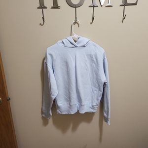 Hood pullover crop sweatshirt